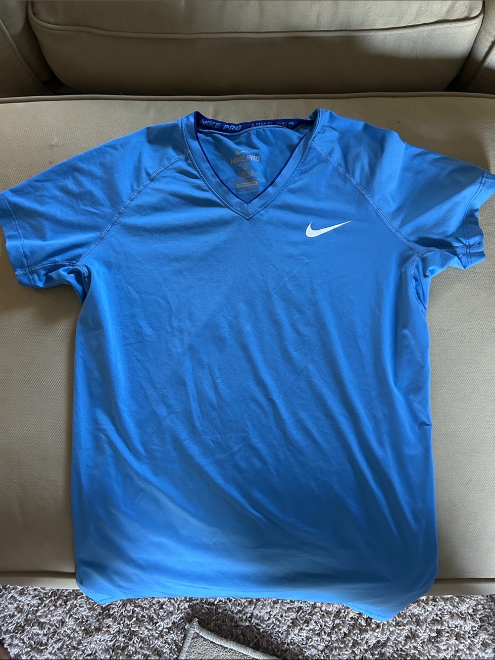 Nike Women’s Blue V‑Neck Dri‑Fit Performance Tee
